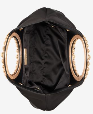 Ring Handle Satin Clutch