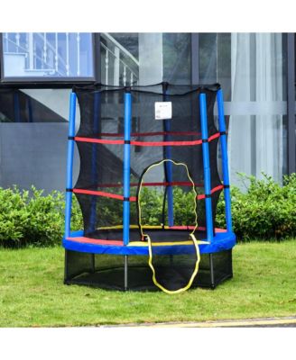 Kids Indoor Trampoline with Enclosure Springless Bungee Design for Ages Three to Six