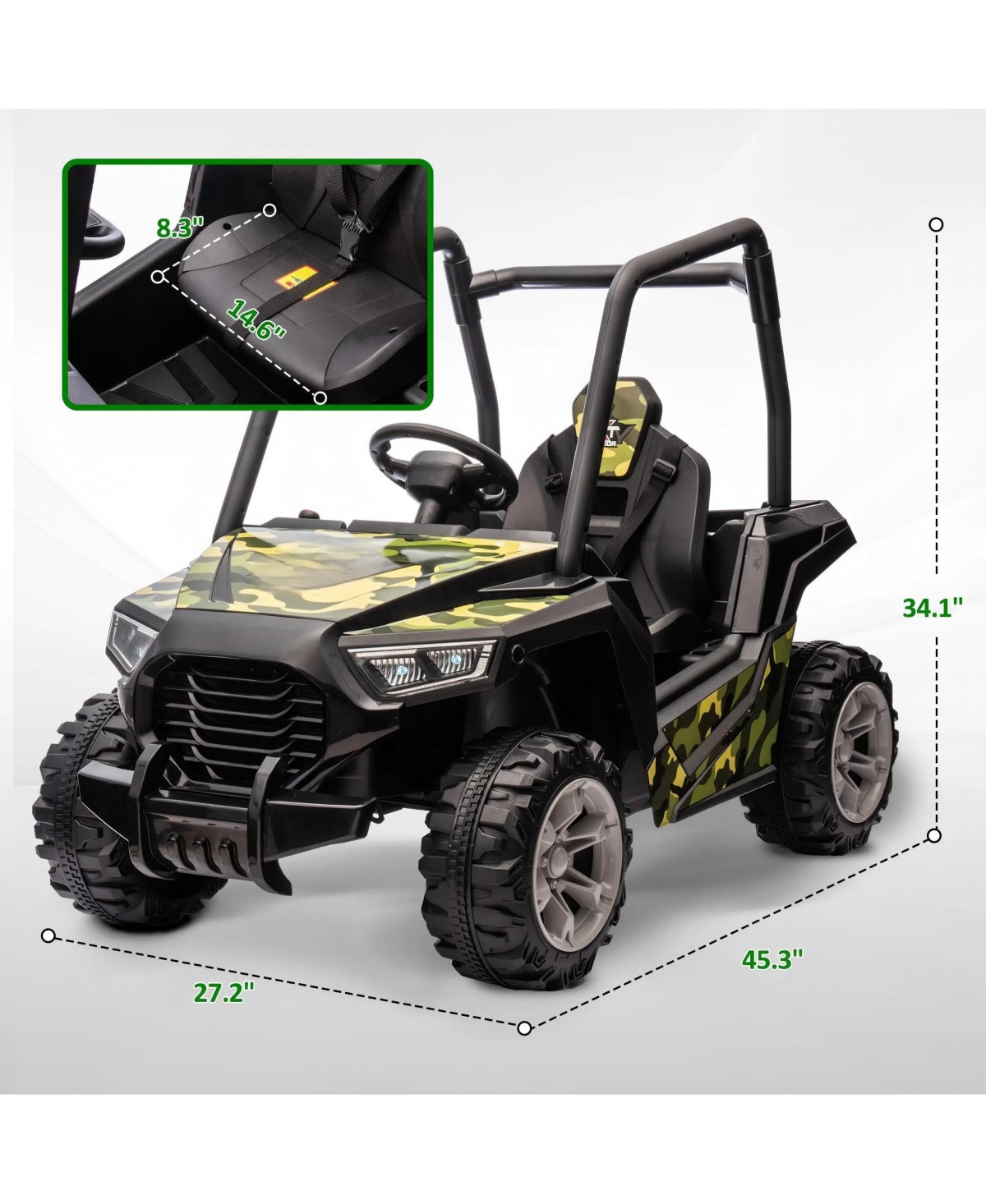 Hongge 12V Kids Ride On Car with Parent Remote Control for Ages 3 to 6