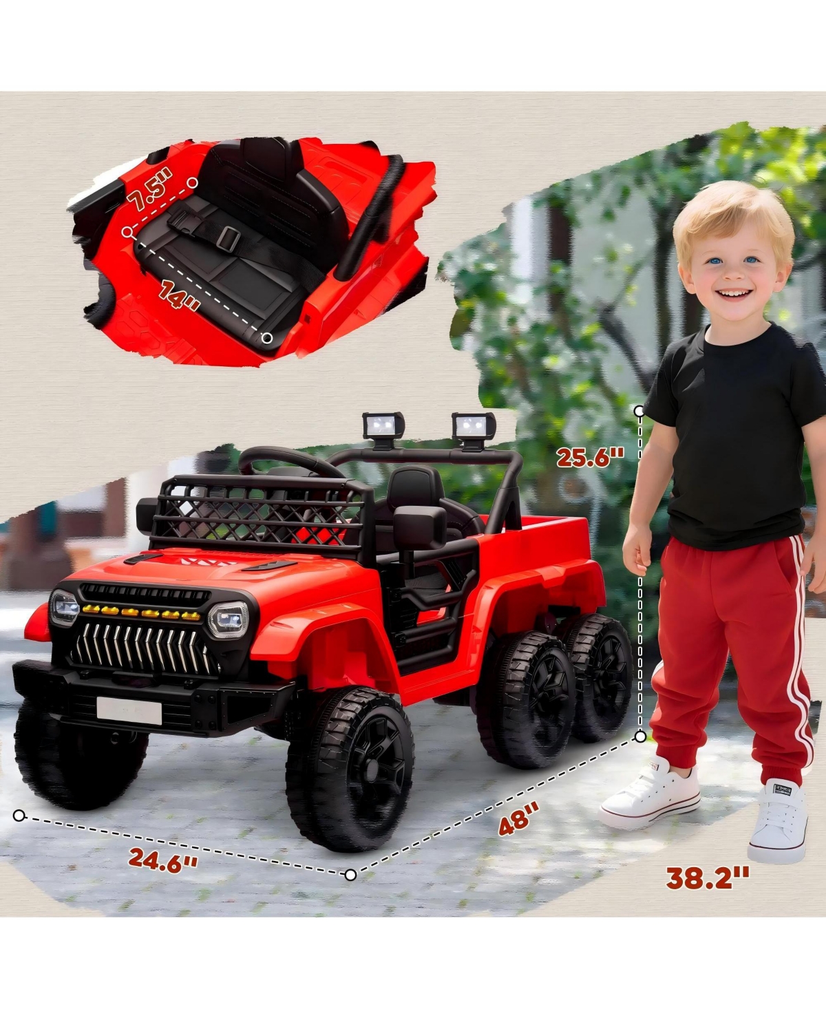 Hongge Kids 12V Electric Ride On Car with Switchable Drive Modes Parent Remote for Ages 3 to 8