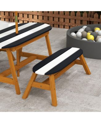 Kids Outdoor Table and Bench Set with Umbrella Seating for Ages 3 to 8
