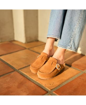 Women's Suede Adjustable Buckle Clogs