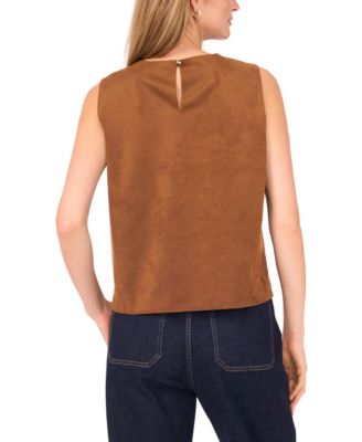 Women's Faux-Suede Sleeveless Top