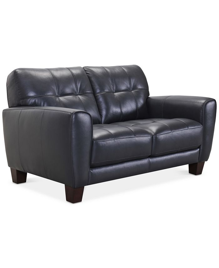 Furniture Kaleb 84" Tufted Leather Sofa and 61" Loveseat Set, Created