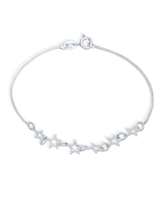 Danity Celestial Multi Charm Open Stars Bracelet .925 Sterling Silver 7.5 Inch
