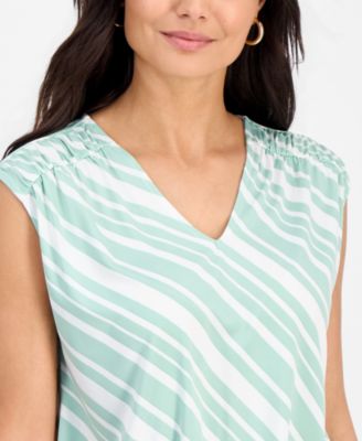 Petite Printed Dolman-Sleeve Top