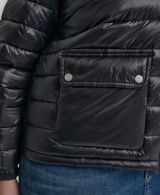 Plus Size Moto Collar Short Packable Coat