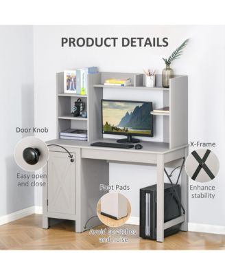 Computer Office Desk W/ Hutch Storage Cabinet,