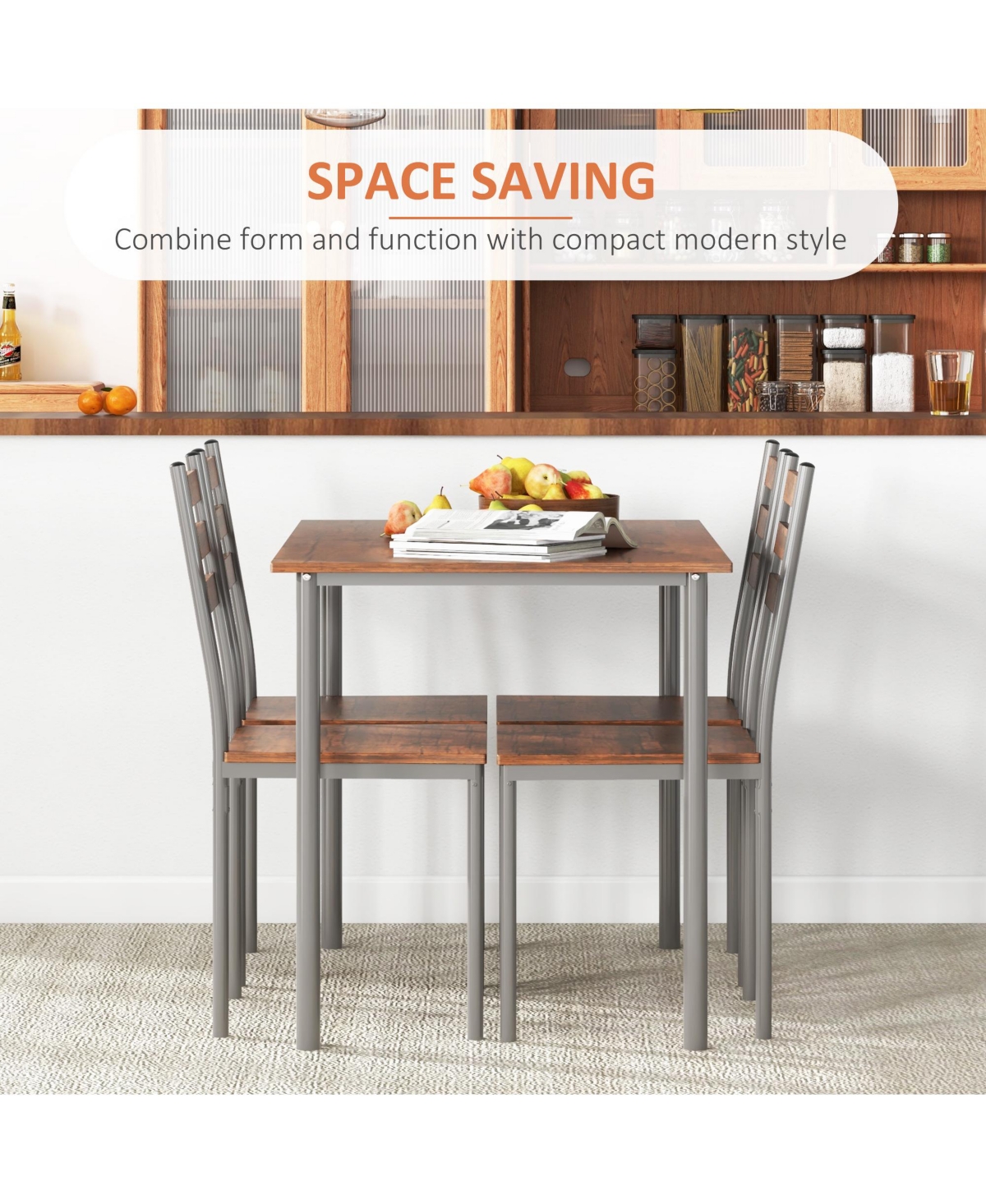 Contemporary Themed Eating Space w/Four Seats For Family Dinners or Bbq's