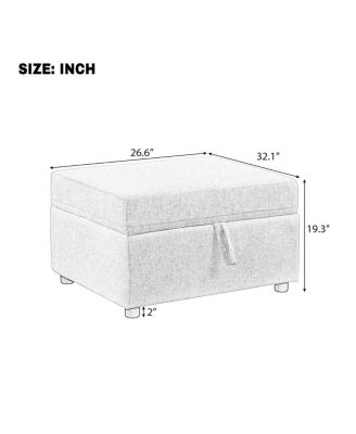 26.6" Ottoman Movable Storage Ottoman Footrest for Living Room, Bedroom