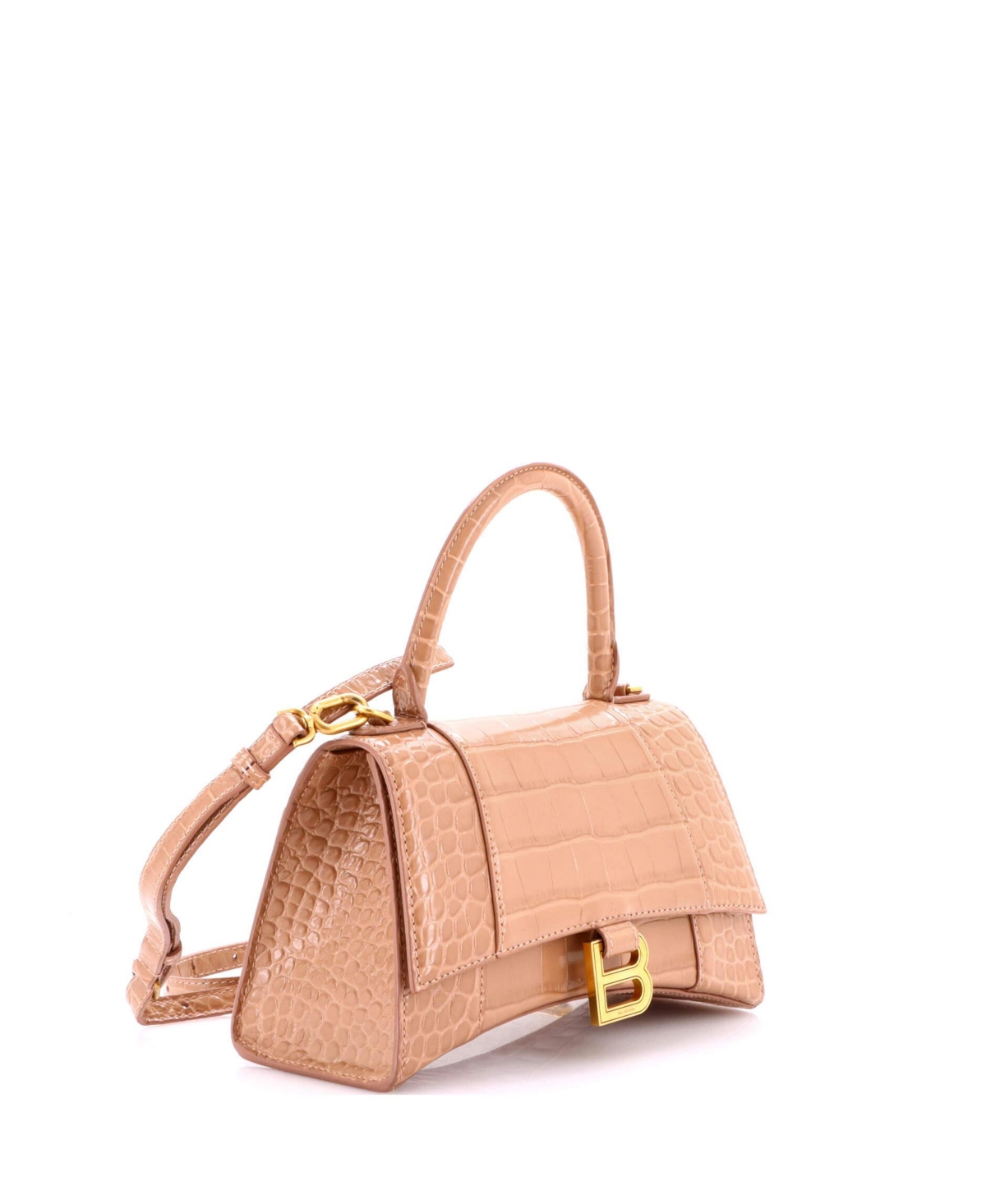 Pre-Owned Balenciaga Small Hourglass Top Handle Bag Embossed Leather