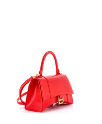 Small Hourglass Top Handle Bag Leather