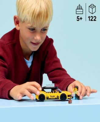 City Yellow Taxi Car Building Toy 60487, 122 Pieces