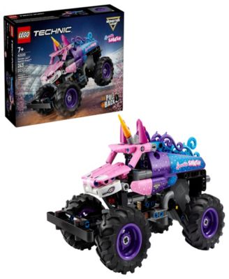 Technic Monster Jam Sparkle Smash Pull-Back Building Kit 42220, 243 Pieces