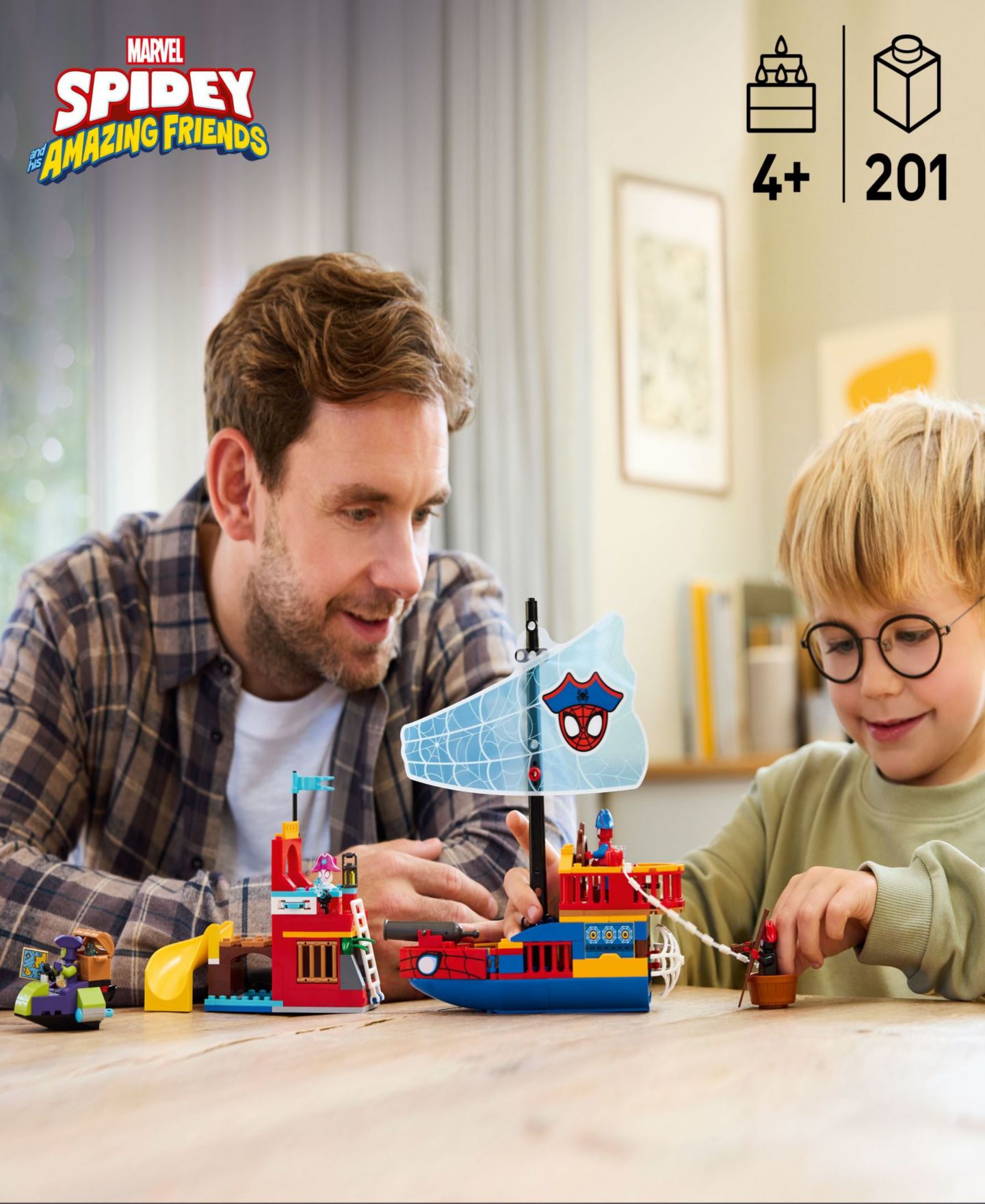 Детский конструктор LEGO® Marvel Spidey And His Amazing Friends Team Spidey Pirate Ship Building Kit 11208, 201 Pieces — фото 2