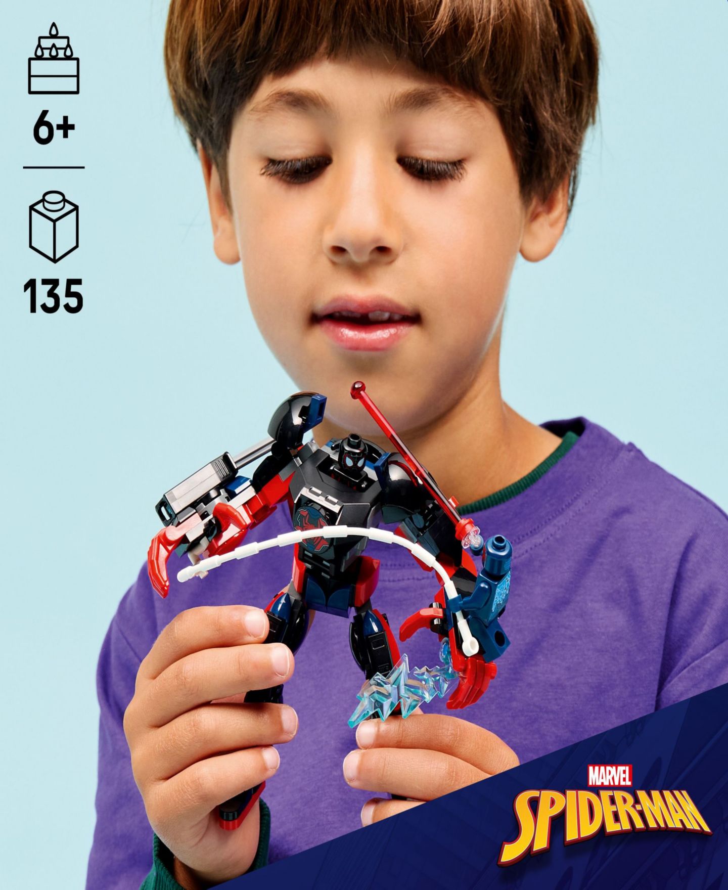 Детские конструкторы LEGO® Marvel Miles Morales Mech vs. Spider-Man 2099 Building Toy 76337, 135 Pieces — фото 2