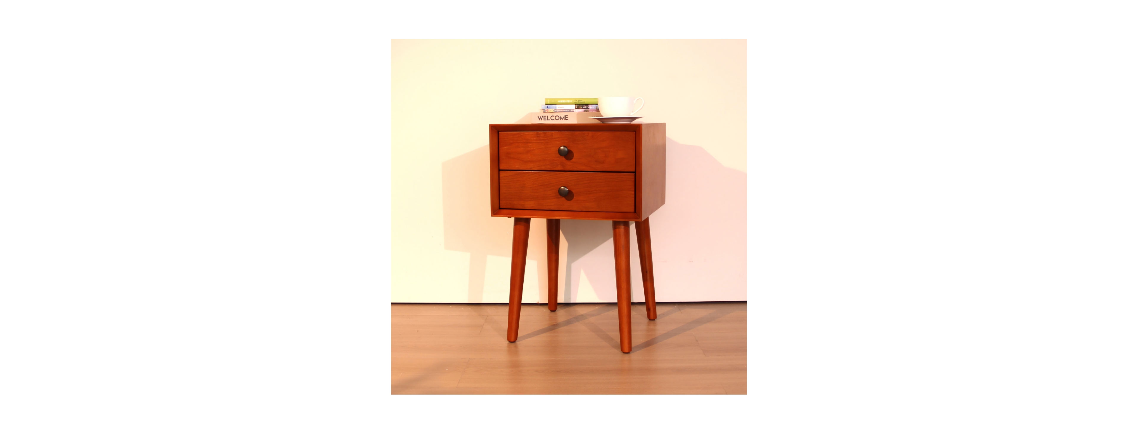 Streamdale Furniture Nightstand with 2-Drawers, Small Side End Table with Storage