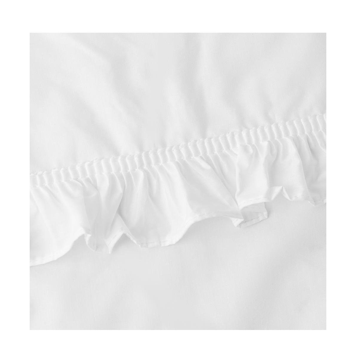 Ellis Home Classic Narrow Ruffle 2-Piece White Color Rod Pocket Curtain Panel