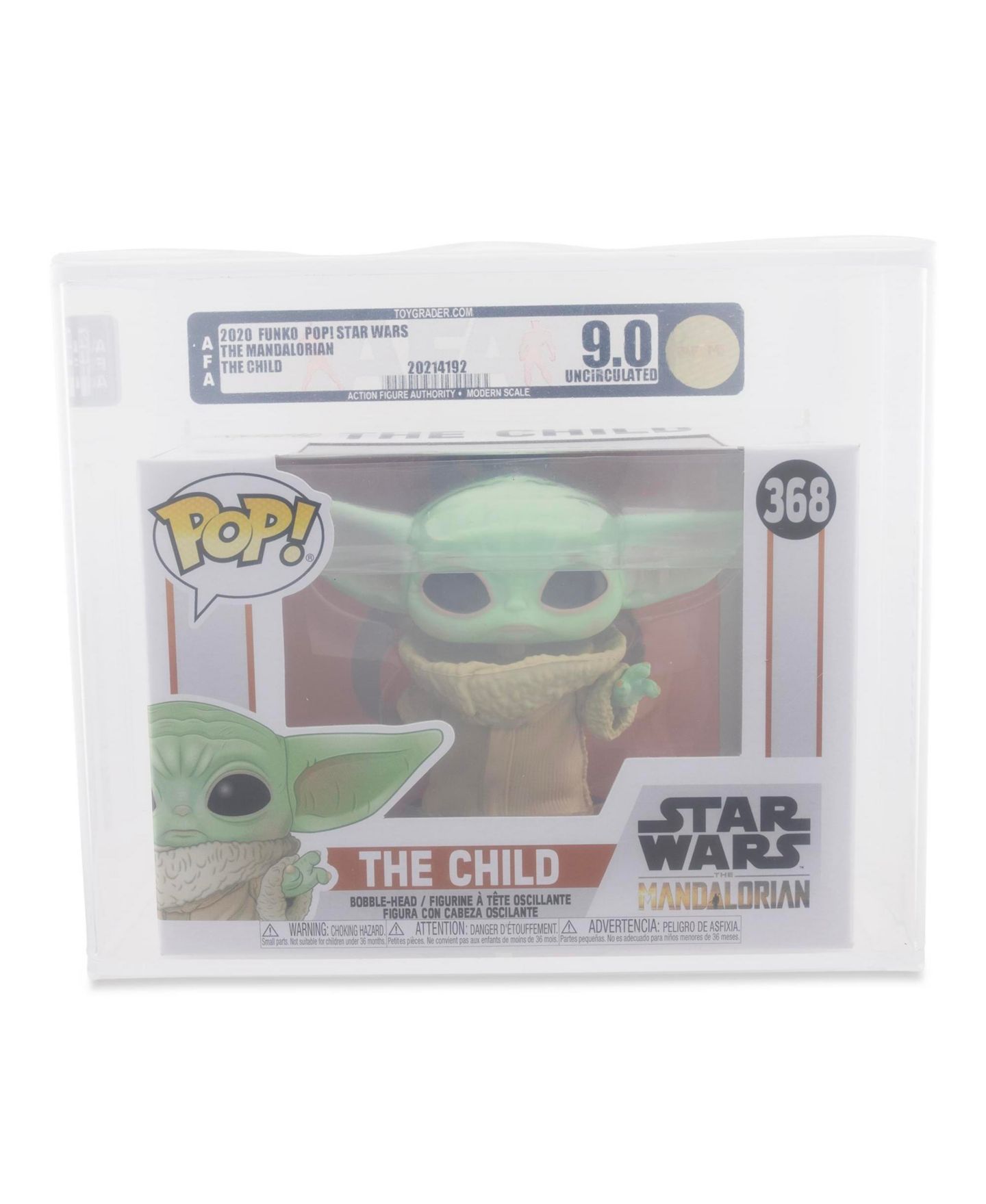 Детская фигурка Funko Pop! Star Wars The Mandalorian The Child AFA 9 3.75" Action Figure, Ages 6+ — фото 1