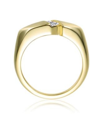 Modern Brilliant Cubic Zirconia Ring in 14K Gold Plated