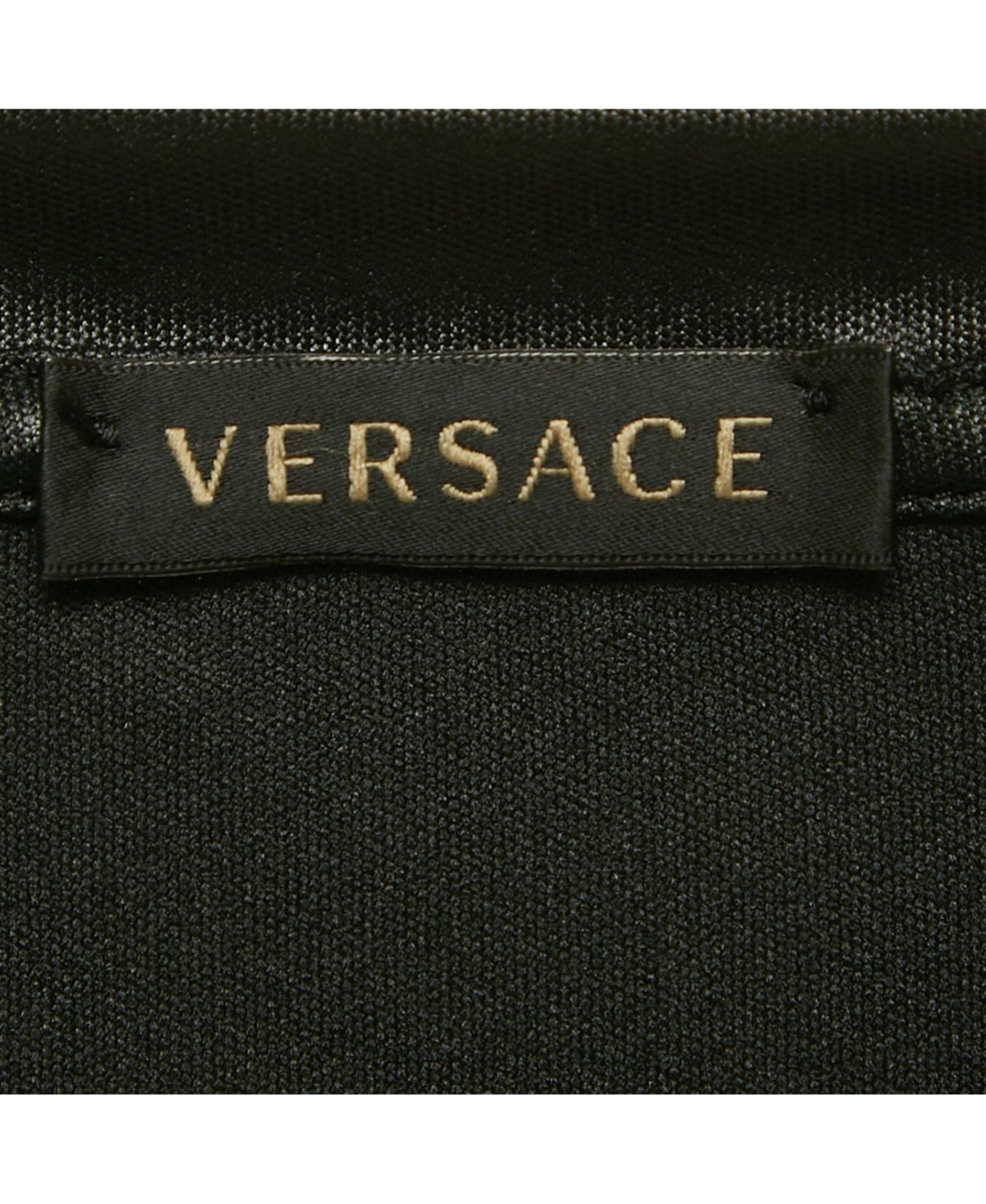 Pre-Owned Versace Women's Black Graphic Logo Detail Jersey T-Shirt