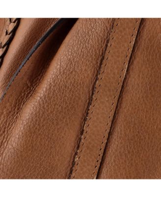 Medium Marcie Braided Satchel Leather