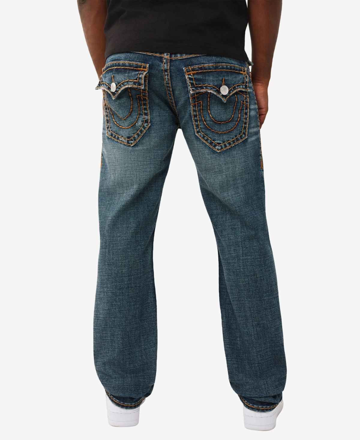 True Religion Men's Ricky Straight Super T Flap Jeans