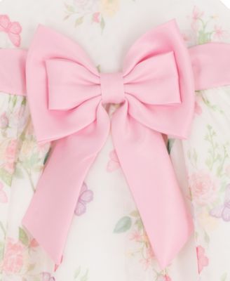 Baby Girls' Botanical Floral Mesh Round Neck Dress and Panty, 2-Piece Set