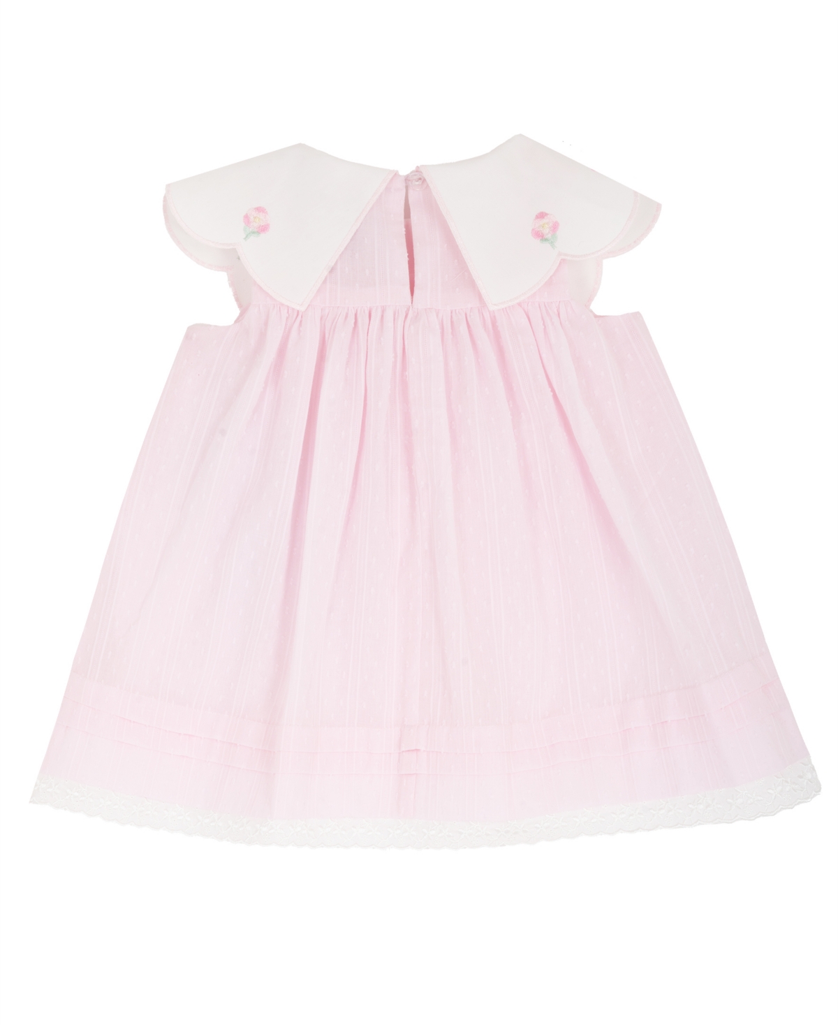 Rare Editions Baby Girls' Scallop Flower Embroidered Sleeveless Dress and Panty, 2-Piece Set