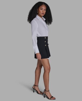 Women's Collared Neck Layered Mini Dress