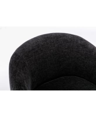 Swivel Barrel Accent Chair with Metal Ring & Chenille Fabric