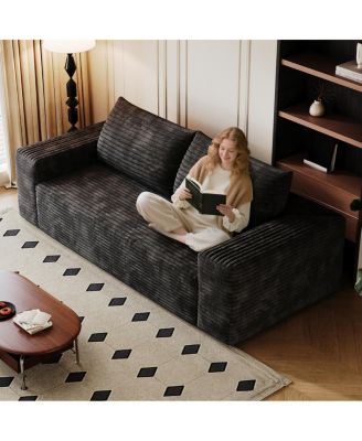 71" 3-Seater Corduroy Sofa, Deep Seat Loveseat, No Assembly