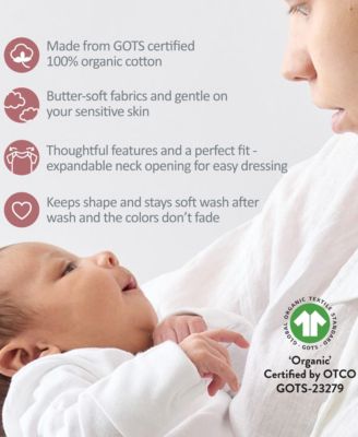 Baby Girls' Ashley Ruffle Shoulder Long-Sleeve Organic Cotton Bodysuits 5-Pack