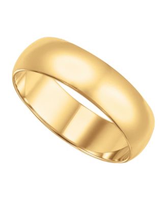 Men's 6mm Low Dome Wedding Band Ring in 10k Gold or 10k White Gold