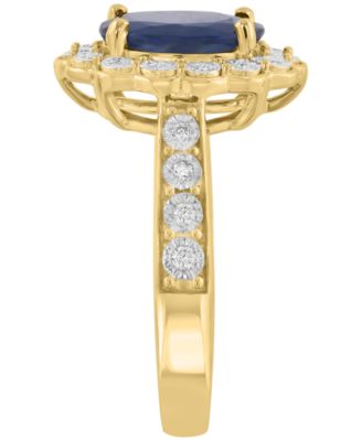 Sapphire (1-3/4 ct. t.w.) & Diamond (1/6 ct. t.w.) Ring in 14k Yellow Gold