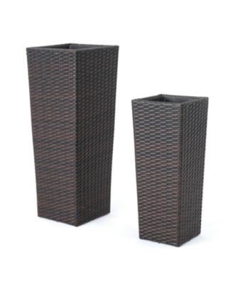 Multibrown Wicker Flower Pots - Set of 2