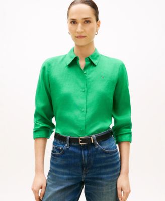 Women's Linen Button-Up Shirt