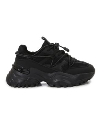 Branch Mixed Material Lace-Up Sneakers