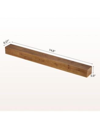 74.8" Fireplace Mantel Shelf, Wall Mounted Floating Shelves for Wall, Wood Mantel Floating Shelf Storage Display Shelves
