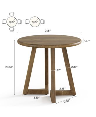Small Round Dining Table for 2-4 People, 31.5-Inch Kitchen Table for Dining Room, Living Room