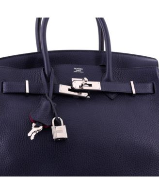 Birkin 30 Handbag Verso Clemence with Palladium Hardware