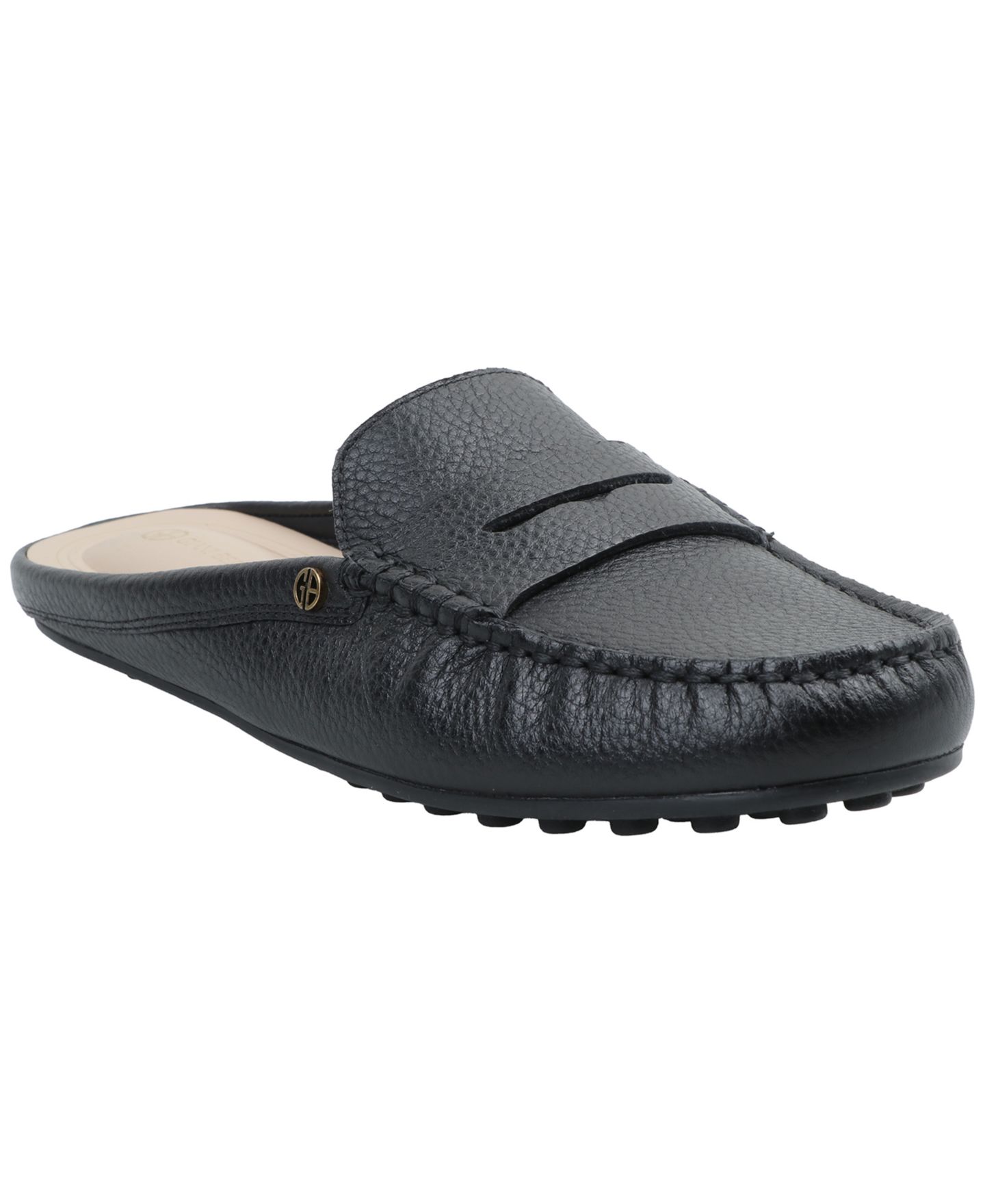 Женские сабо Giani Bernini Aimeey Slip On Driver Mules, цвет: Чёрный кожаный — фото 1