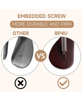 Wooden Suit Hangers with Pants Bar for Women's Clothes, 16-Inch Wide Shoulder Solid Wood Coat Hangers for Jackets, Shirts, Trousers