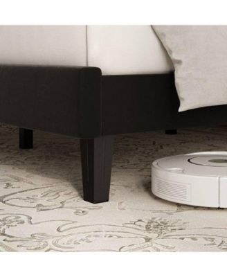 Velvet Upholstered Platform Bed Frame with Adjustable Tufted Headboard - King