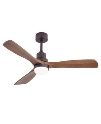 52-inch Modern Brown 3-Blade Ceiling Fan with Remote Control and Light Kit