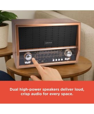 Retro AM/FM/SW Vintage and Classic Radio Antique Style, Bluetooth, USB/microSD, Rechargeable Battery – 4001800