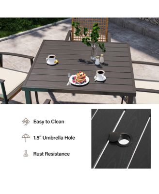 5 Pieces Outdoor Patio Dining Set Wicker Patio Furniture Set with Soft Cushion