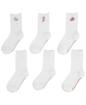 Girls' Half-Crew Lettuce Socks, 3-Pack