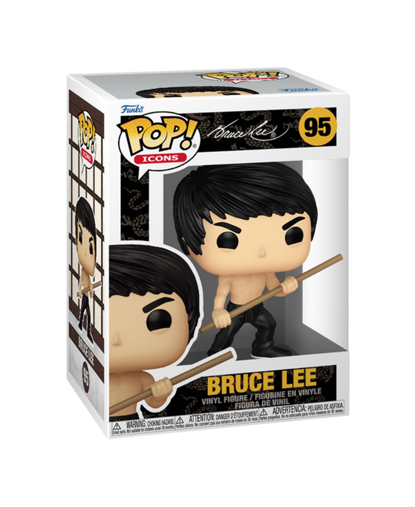 Детская фигурка Funko Pop! Icons Bruce Lee with Staff 3.75" Vinyl Figure, Ages 3+ — фото 2