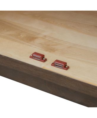 Espresso 4-Door Large Storage Sideboard Buffet Cabinet with Glass Doors